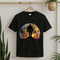 Bigfoot Believer Full Red Moon Night Sasquatch T-Shirt thumb 2