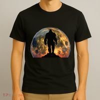 Bigfoot Believer Full Red Moon Night Sasquatch T-Shirt thumb 3