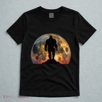 Bigfoot Believer Full Red Moon Night Sasquatch T-Shirt thumb 5