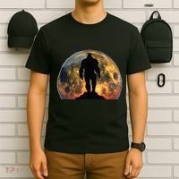 Bigfoot Believer Full Red Moon Night Sasquatch T-Shirt thumb 6