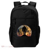 Bigfoot Believer Full Red Moon Night Sasquatch Backpack thumb 0