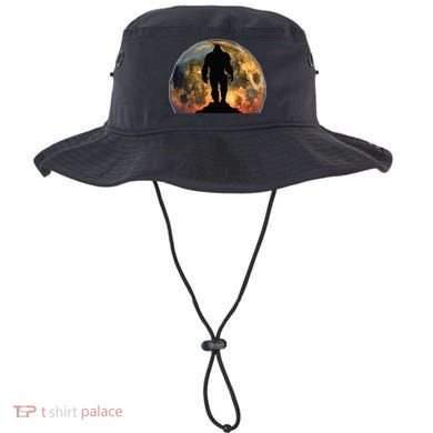Bigfoot Believer Full Red Moon Night Sasquatch Bucket Hat