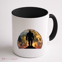 Bigfoot Believer Full Red Moon Night Sasquatch Coffee Mug thumb 1