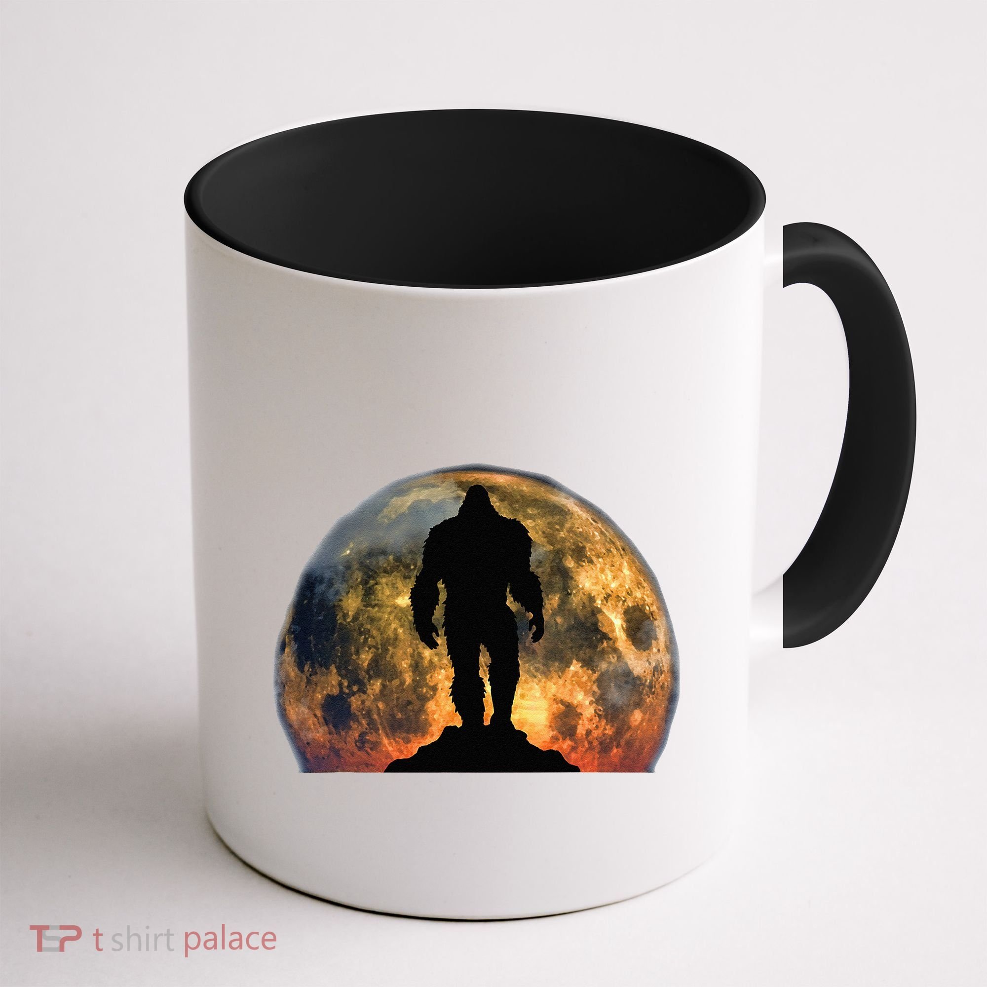 Bigfoot Believer Full Red Moon Night Sasquatch Coffee Mug