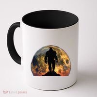 Bigfoot Believer Full Red Moon Night Sasquatch Coffee Mug thumb 0
