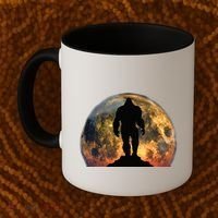 Bigfoot Believer Full Red Moon Night Sasquatch Coffee Mug thumb 2