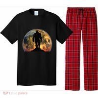 Bigfoot Believer Full Red Moon Night Sasquatch Pajama Set thumb 0