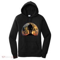 Bigfoot Believer Full Red Moon Night Sasquatch Women's Hoodie thumb 0