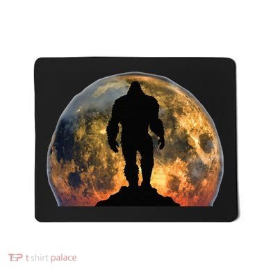 Bigfoot Believer Full Red Moon Night Sasquatch Mousepad