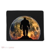 Bigfoot Believer Full Red Moon Night Sasquatch Mousepad thumb 0