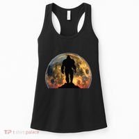 Bigfoot Believer Full Red Moon Night Sasquatch Women's Tank Top thumb 0