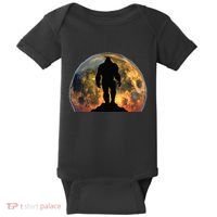 Bigfoot Believer Full Red Moon Night Sasquatch Baby Bodysuit thumb 0