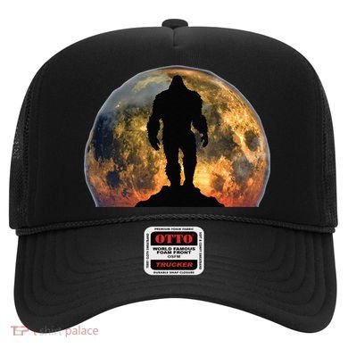 Bigfoot Believer Full Red Moon Night Sasquatch Hat
