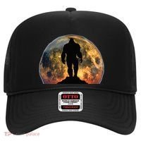 Bigfoot Believer Full Red Moon Night Sasquatch Hat thumb 0