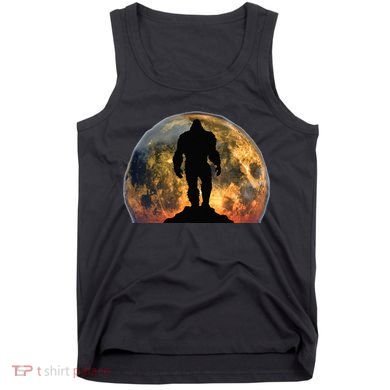 Bigfoot Believer Full Red Moon Night Sasquatch Tank Top