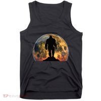 Bigfoot Believer Full Red Moon Night Sasquatch Tank Top thumb 0