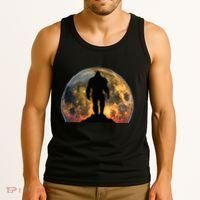 Bigfoot Believer Full Red Moon Night Sasquatch Tank Top thumb 3