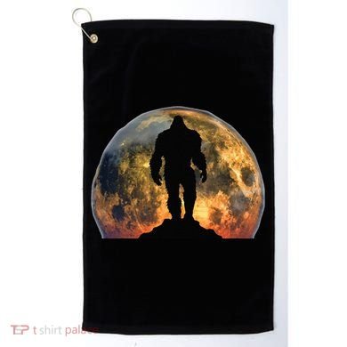 Bigfoot Believer Full Red Moon Night Sasquatch Golf Towel