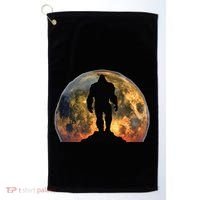 Bigfoot Believer Full Red Moon Night Sasquatch Golf Towel thumb 0