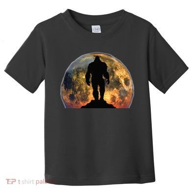 Bigfoot Believer Full Red Moon Night Sasquatch Toddler T-Shirt