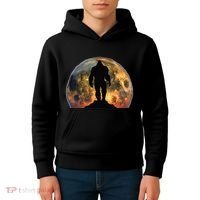 Bigfoot Believer Full Red Moon Night Sasquatch Kids Hoodie thumb 4