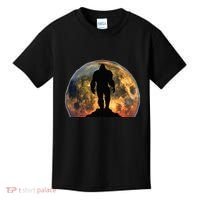 Bigfoot Believer Full Red Moon Night Sasquatch Kids T-Shirt thumb 0