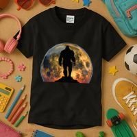 Bigfoot Believer Full Red Moon Night Sasquatch Kids T-Shirt thumb 3