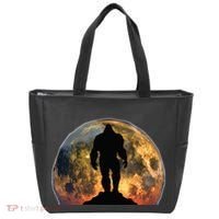 Bigfoot Believer Full Red Moon Night Sasquatch Tote Bag thumb 0