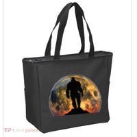 Bigfoot Believer Full Red Moon Night Sasquatch Tote Bag thumb 2