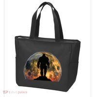 Bigfoot Believer Full Red Moon Night Sasquatch Tote Bag thumb 3