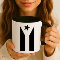 Black Boricua Flag Protest Coffee Mug thumb 3