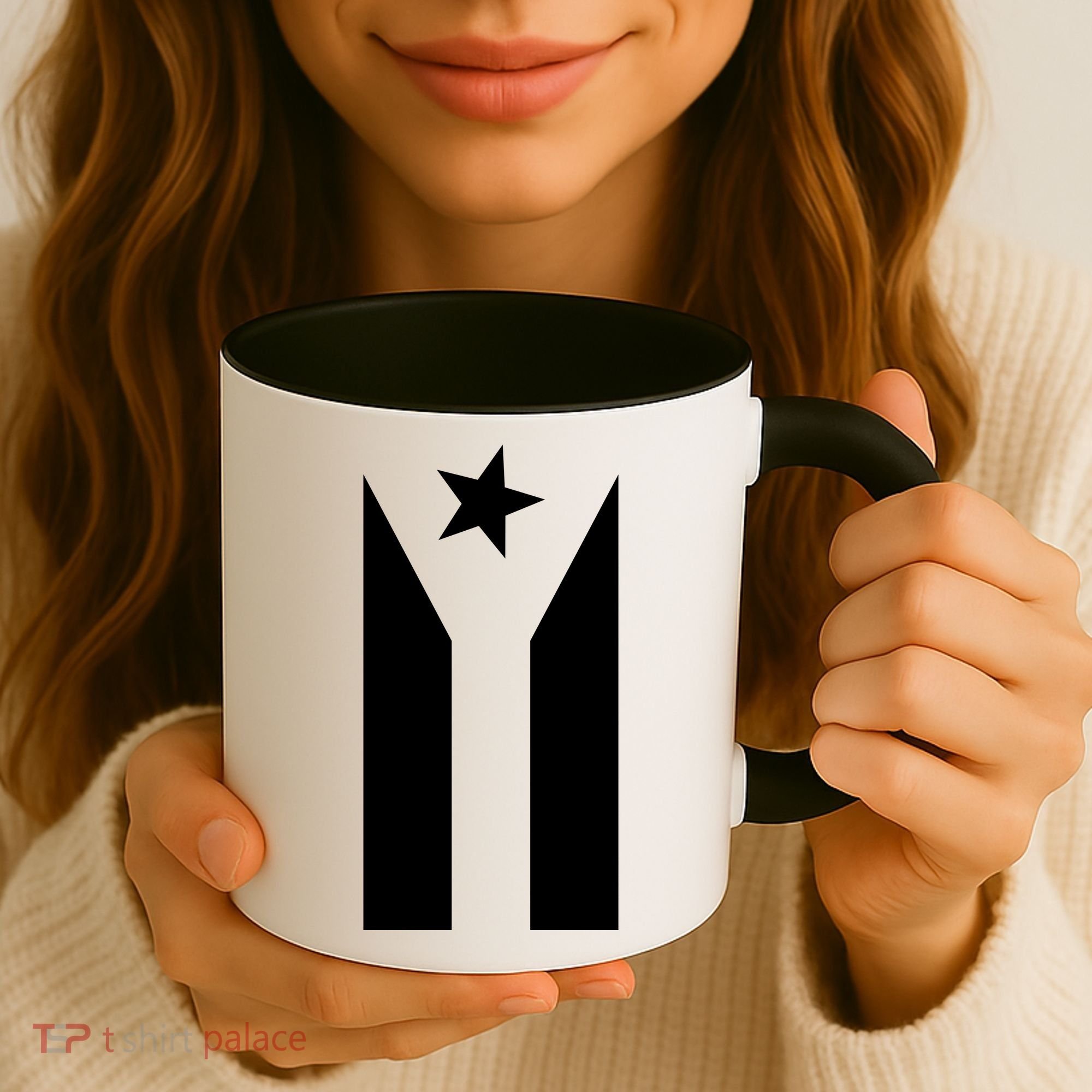 Black Boricua Flag Protest Coffee Mug