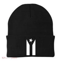 Black Boricua Flag Protest Beanie thumb 0