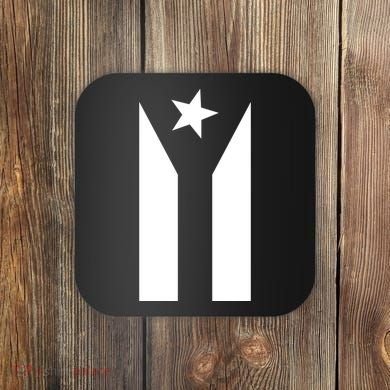 Black Boricua Flag Protest Coaster