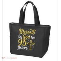 Blessed By God 95 Year Old 95th Birthday It'S My 95th Bday Tote Bag thumb 3