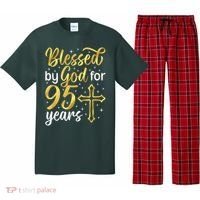 Blessed By God 95 Year Old 95th Birthday It'S My 95th Bday Pajama Set thumb 0