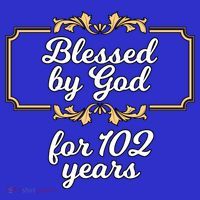 Blessed By God For 102 Years 102nd Birthday Vintage Meaningful Gift T-Shirt thumb 7