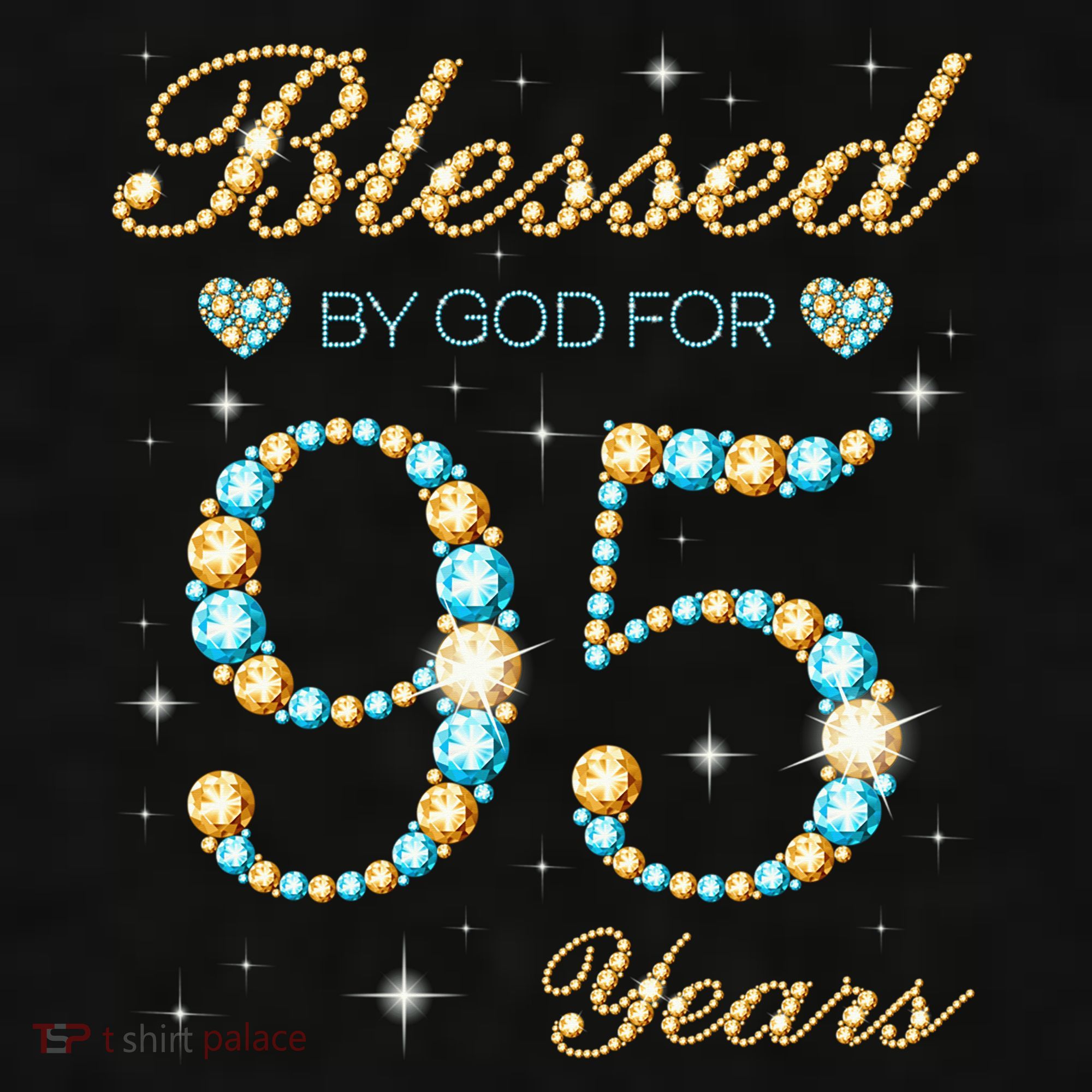 Blessed By God For 95 Years Old 95th Birthday Party Cute Ladies PosiCharge Tri-Blend Wicking Tank