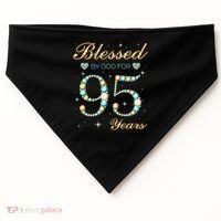 Blessed By God For 95 Years Old 95th Birthday Party Cute USA-Made Doggie Bandana thumb 0