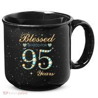 Blessed By God For 95 Years Old 95th Birthday Party Cute 15oz Campfire Ceramic Mug thumb 0