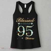 Blessed By God For 95 Years Old 95th Birthday Party Cute Women's Tank Top thumb 3