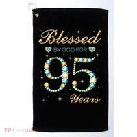 Blessed By God For 95 Years Old 95th Birthday Party Cute Golf Towel thumb 0