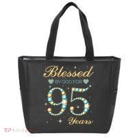 Blessed By God For 95 Years Old 95th Birthday Party Cute Tote Bag thumb 0