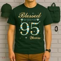 Blessed By God For 95 Years Old 95th Birthday Party Cute T-Shirt thumb 6