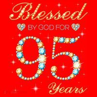 Blessed By God For 95 Years Old 95th Birthday Party Cute Santa Hat thumb 1