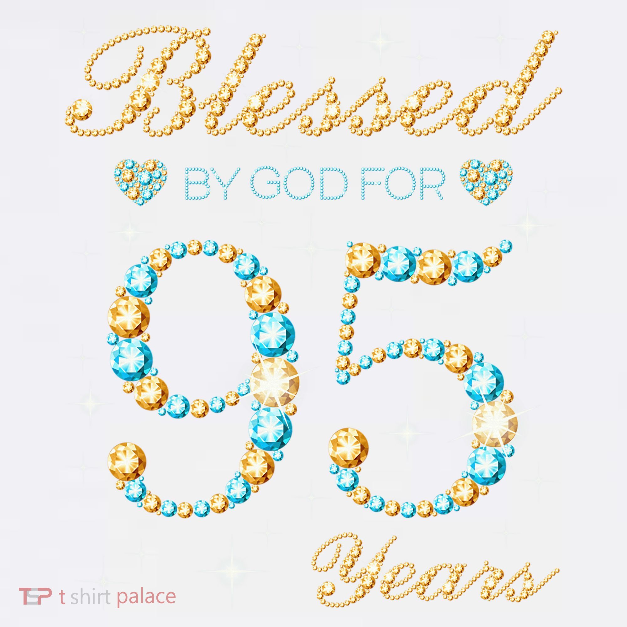 Blessed By God For 95 Years Old 95th Birthday Party Cute Garment-Dyed Sweatshirt