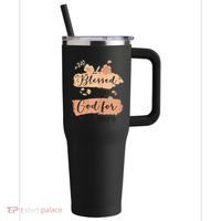 Blessed By God For 80 Years - 80 Years 80th Birthday 40oz Vacuum Insulated Stainless Steel Travel Tumbler thumb 0