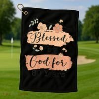 Blessed By God For 80 Years - 80 Years 80th Birthday Golf Towel thumb 1