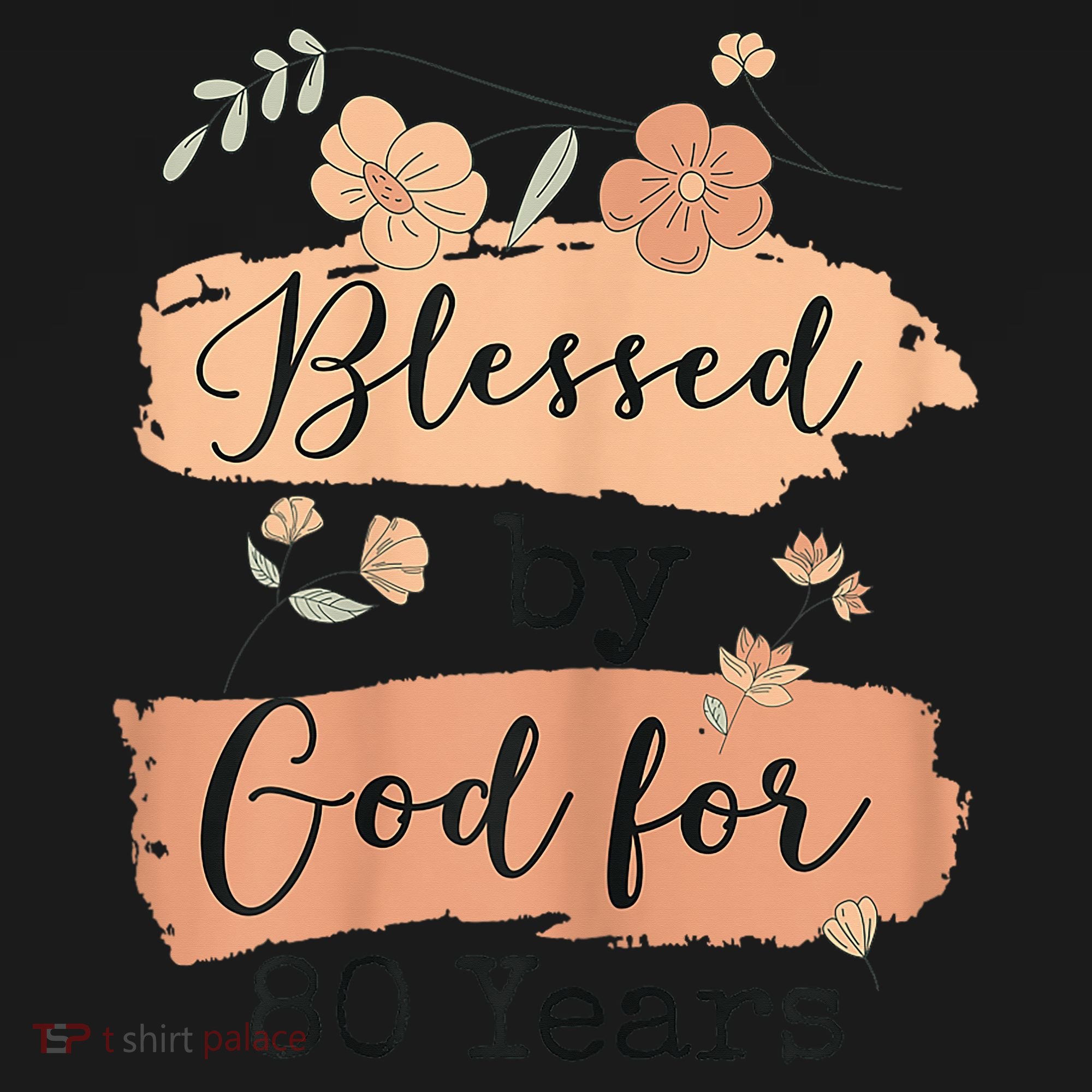 Blessed By God For 80 Years - 80 Years 80th Birthday Women's V-Neck T-Shirt