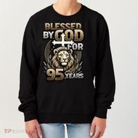 Blessed By God For 95 Years Religious Themed 95th Birthday Women's Sweatshirt thumb 0